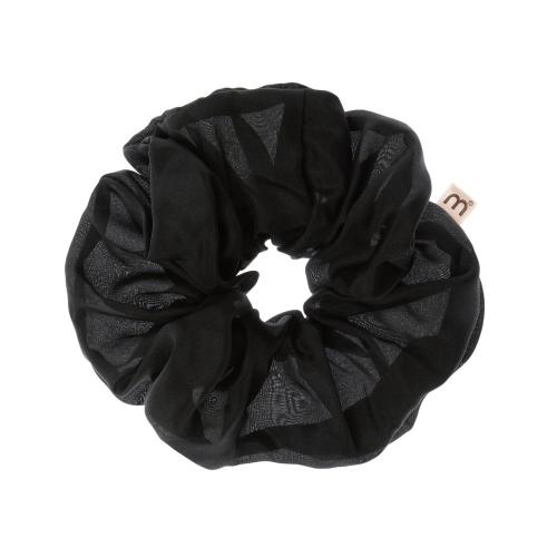 VOLUME SILK SCRUNCHIE BLACK Напівпрозора та супероб'ємна резинка
