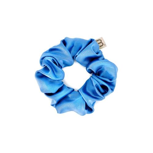 SILK SCRUNCHIE CYAN Об’ємна шовкова резинка 