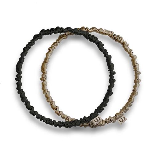 SILK SCRUNCHIES  Набір шовкових обручів BEIGE-BLACK 