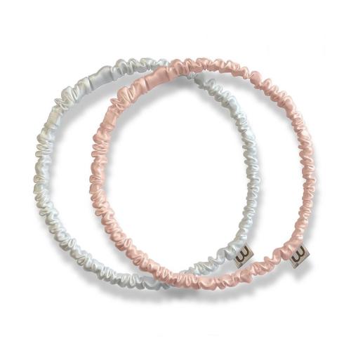 SILK SCRUNCHIES Набір шовкових обручів WHITE-NUDE