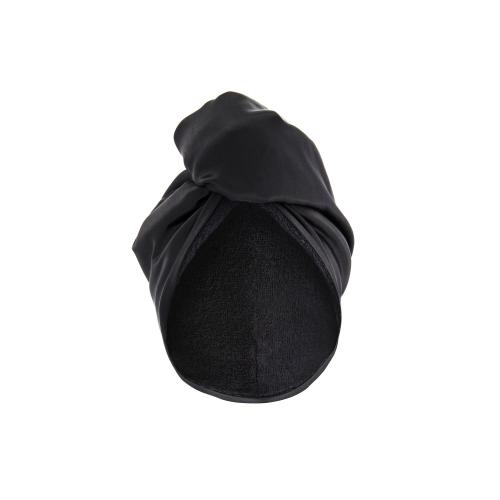 SOFT SILK TURBAN BLACK Полотенце-тюрбан