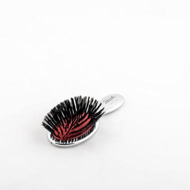 Щетка для волос маленькая со щетиной кабана и нейлоном  JANEKE CHROMIUM HANDBAG BRUSH WITH BRISTLES